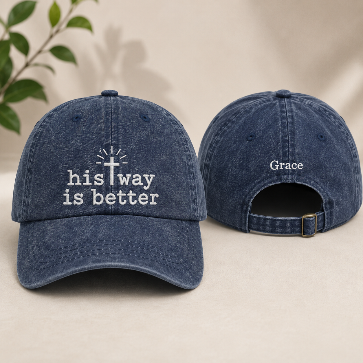 His Way Is Better Washed Cap - Washed Cap - front view