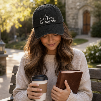 His Way Is Better Washed Cap - Washed Cap - side view