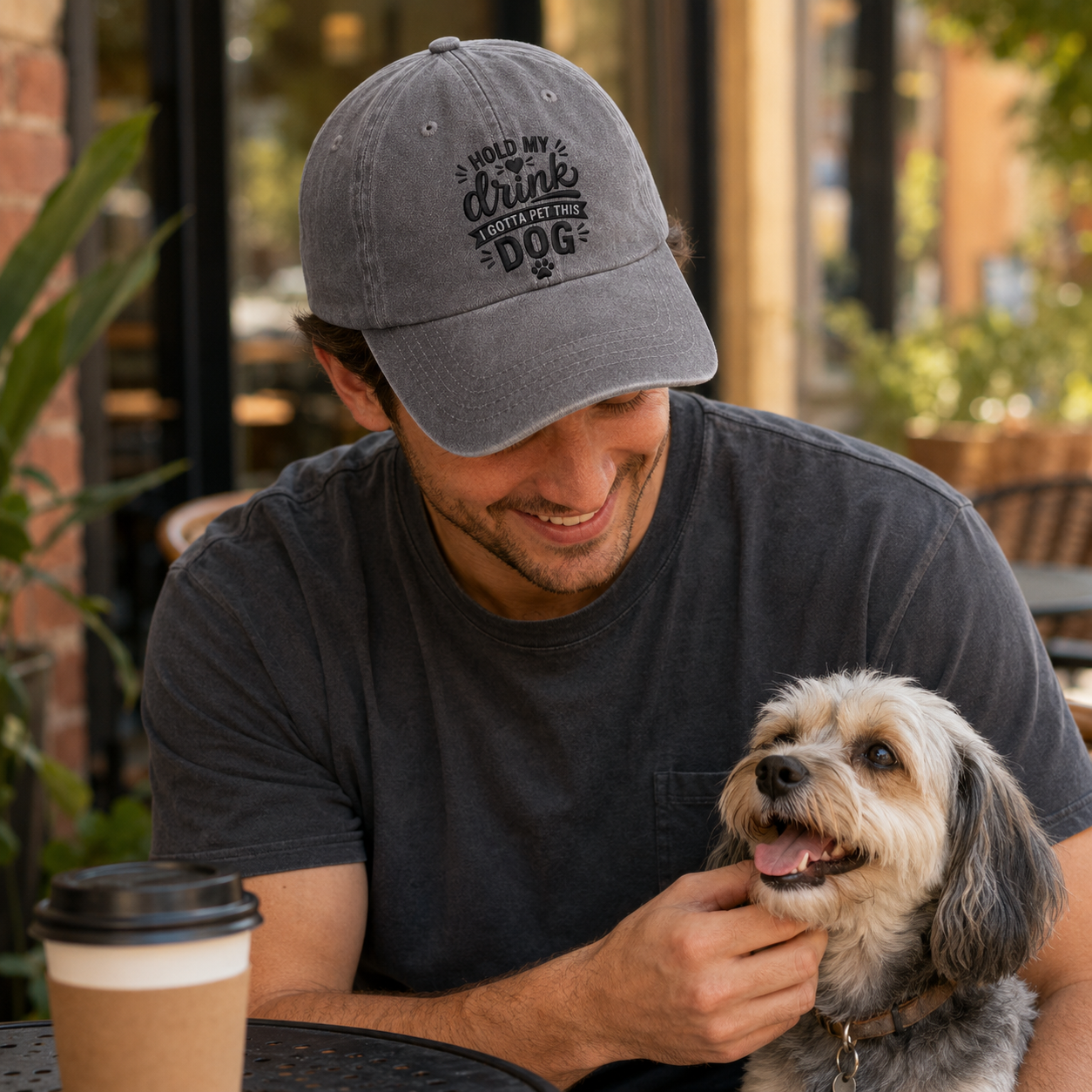 Hold My Drink Dog Washed Cap - Washed Cap - lifestyle