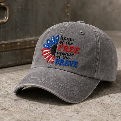 Home of the Free Because of the Brave Washed Cap - washed cap - alternate angle