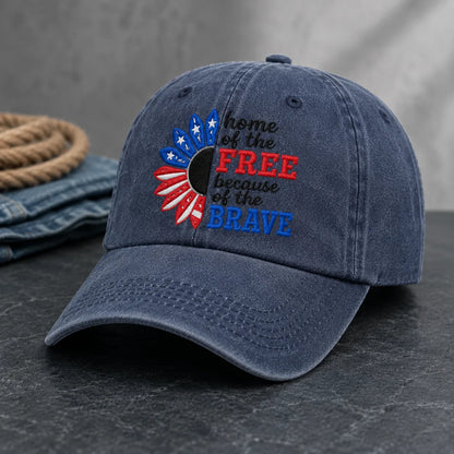 Home of the Free Because of the Brave Washed Cap - washed cap - lifestyle