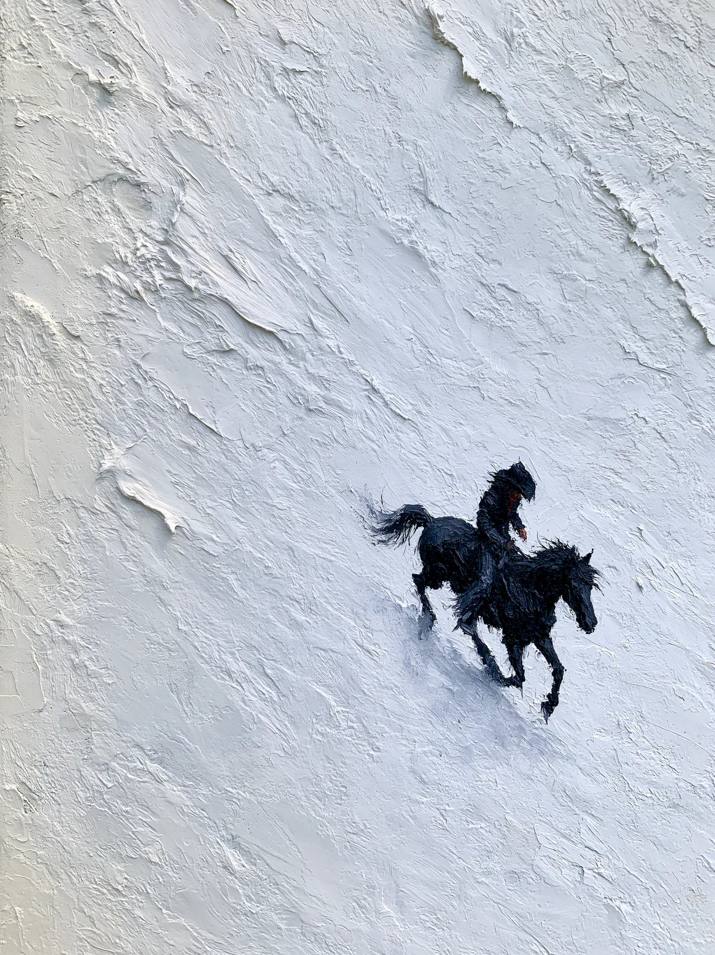 Horse Riders in Snow Wall Art Decor - Wall Art Decor - front view