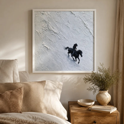 Horse Riders in Snow Wall Art Decor - Wall Art Decor - in use
