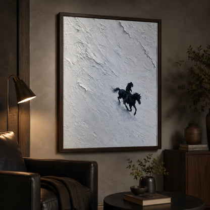 Horse Riders in Snow Wall Art Decor - Wall Art Decor - lifestyle