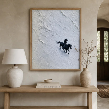 Horse Riders in Snow Wall Art Decor - Wall Art Decor - styled