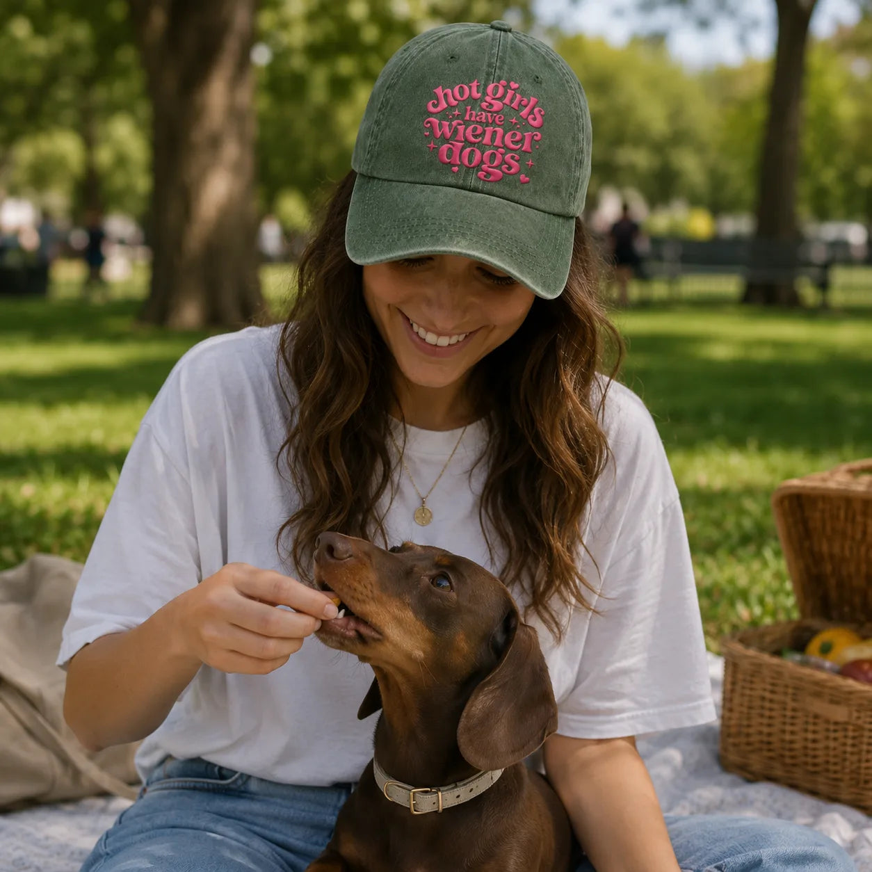 Hot Girls Have Wiener Dogs Washed Cap - Washed Cap - alternate angle