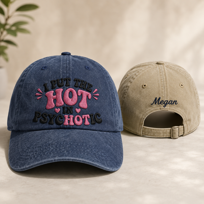 Hot In Psychotic Washed Cap - Washed Cap - front view