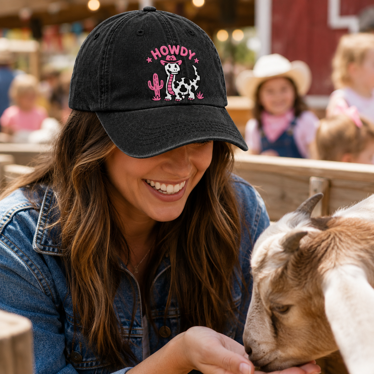 Howdy Dino Embroidered Washed Cap - Washed Cap - lifestyle