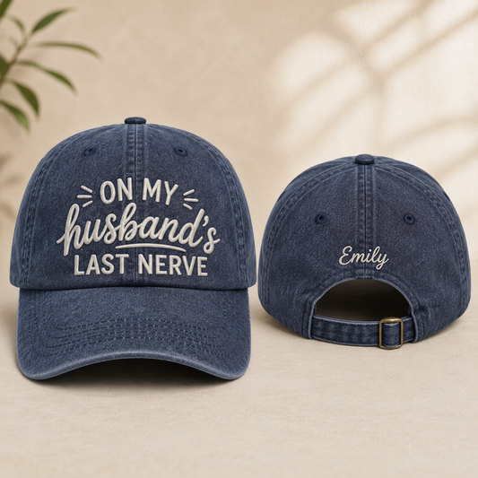 Husband's Last Nerve Washed Cap - Washed Cap - front view