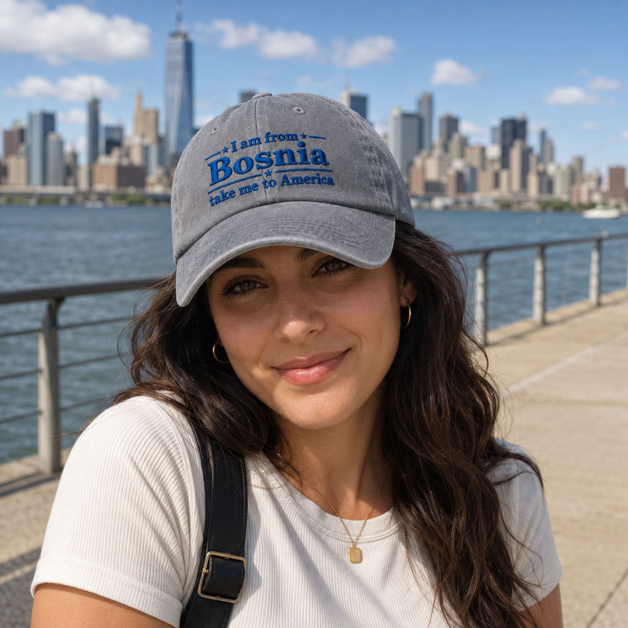 I Am From Bosnia Embroidered Washed Cap - Washed Cap - lifestyle