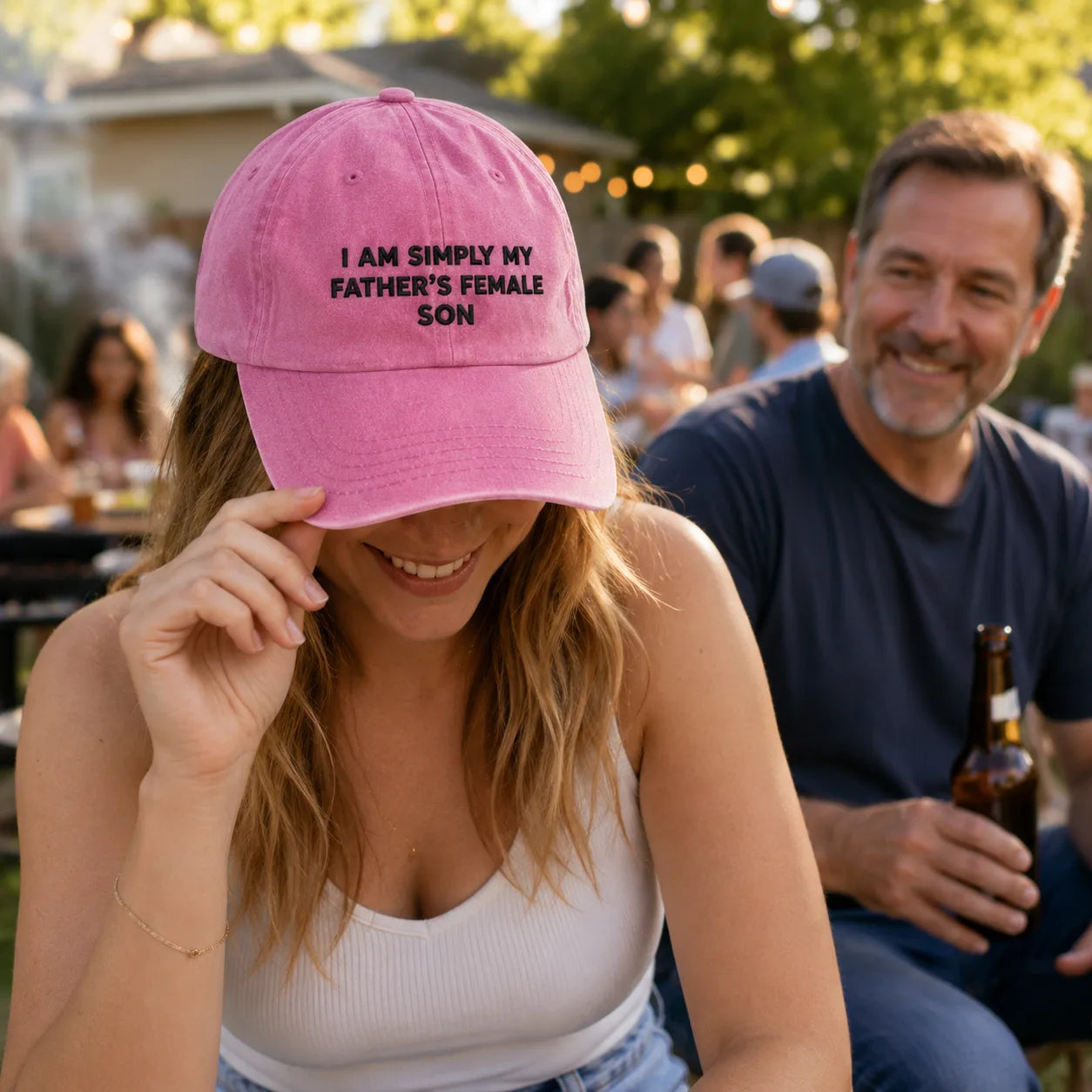 I Am Simply My Father's Female Son Washed Cap - washed cap - lifestyle