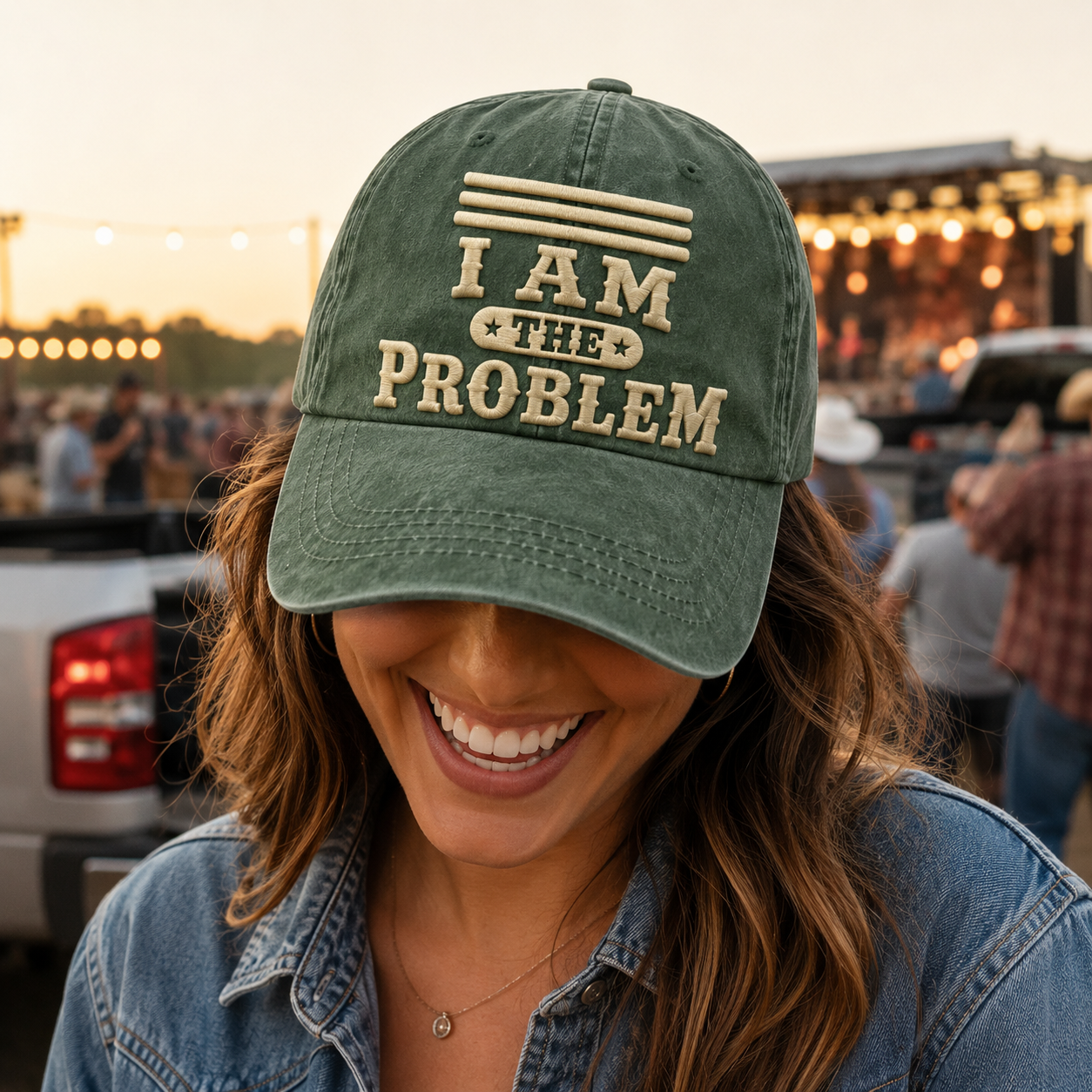 I Am The Problem Washed Cap - Washed Cap - lifestyle