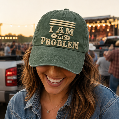 I Am The Problem Washed Cap - Washed Cap - lifestyle