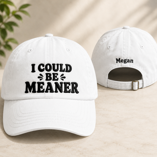 I Could Be Meaner Washed Cap - Washed Cap - front view