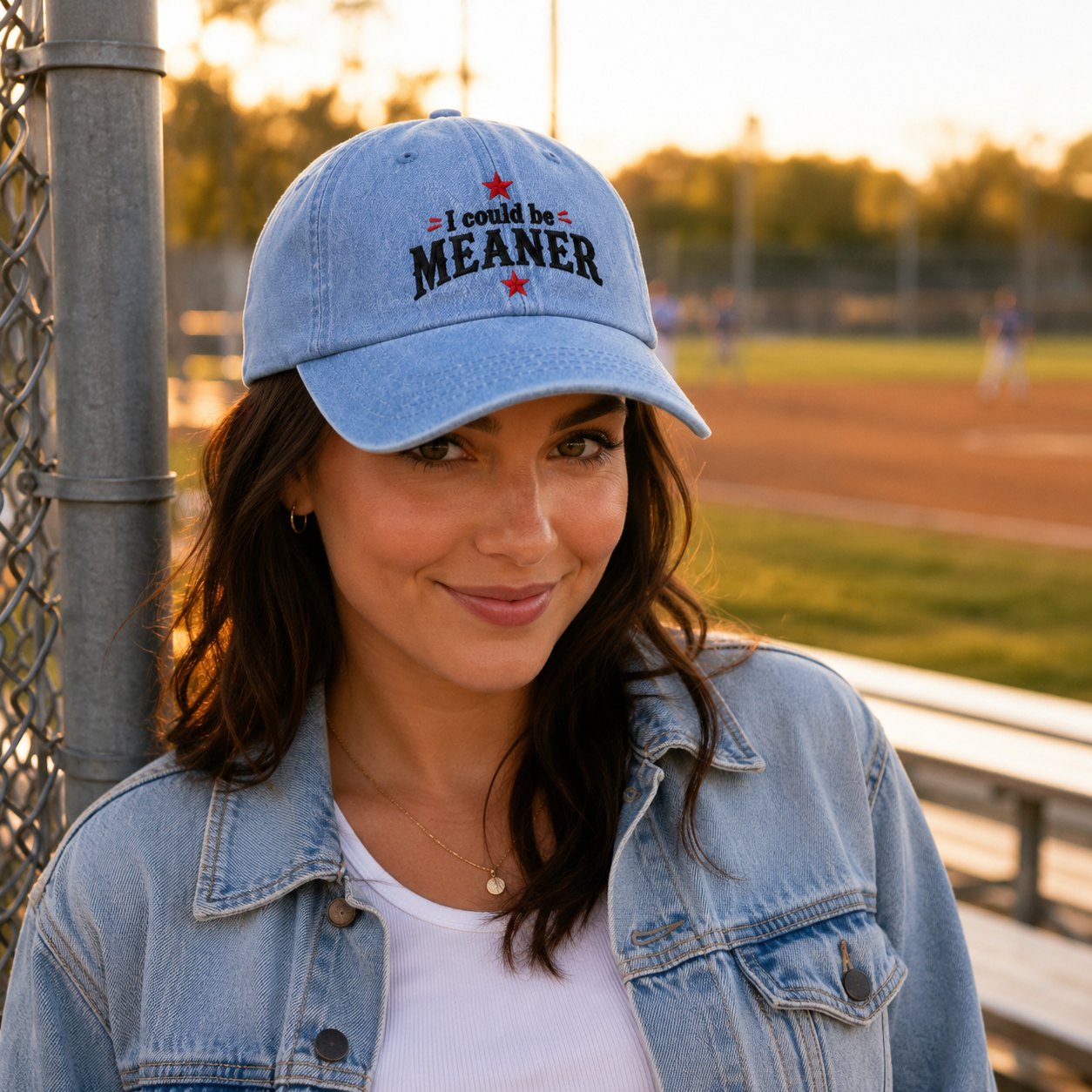 I Could Be Meaner Washed Cap - Washed Cap - lifestyle
