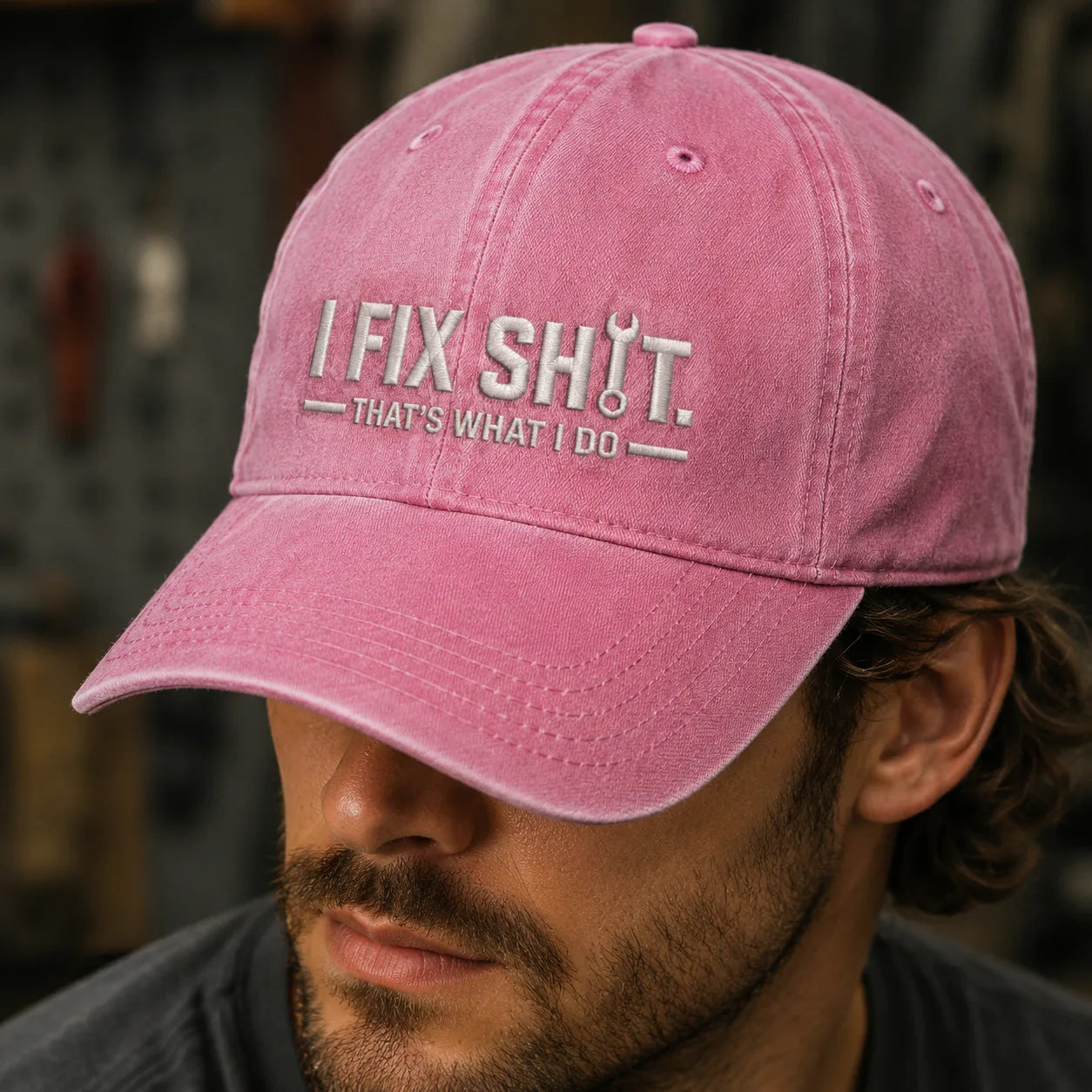 I Fix Shit Washed Cap - washed cap - alternate angle
