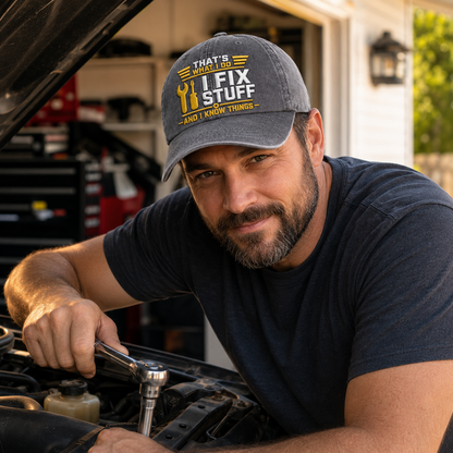 I Fix Stuff Washed Cap - Washed Cap - alternate angle