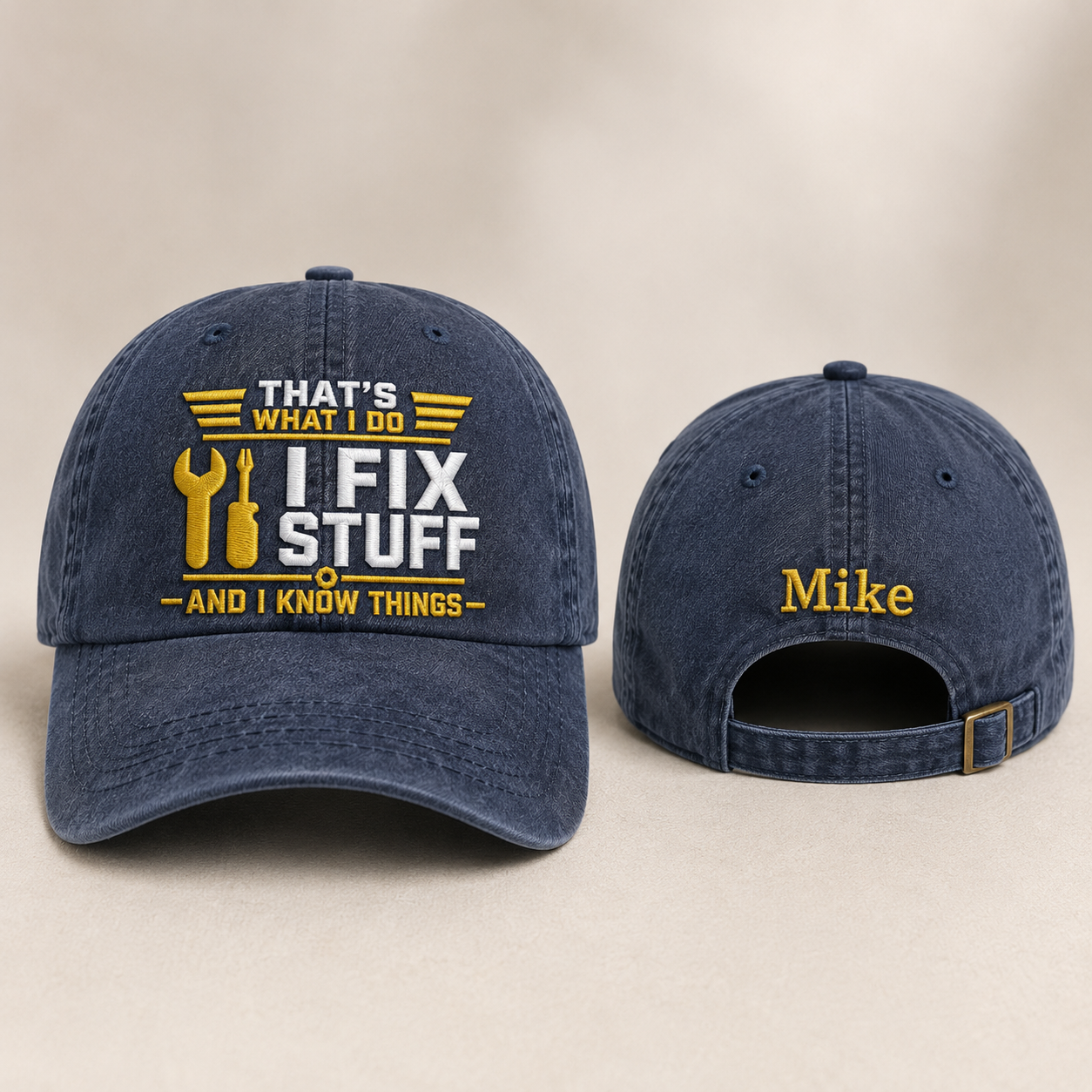 I Fix Stuff Washed Cap - Washed Cap - front view