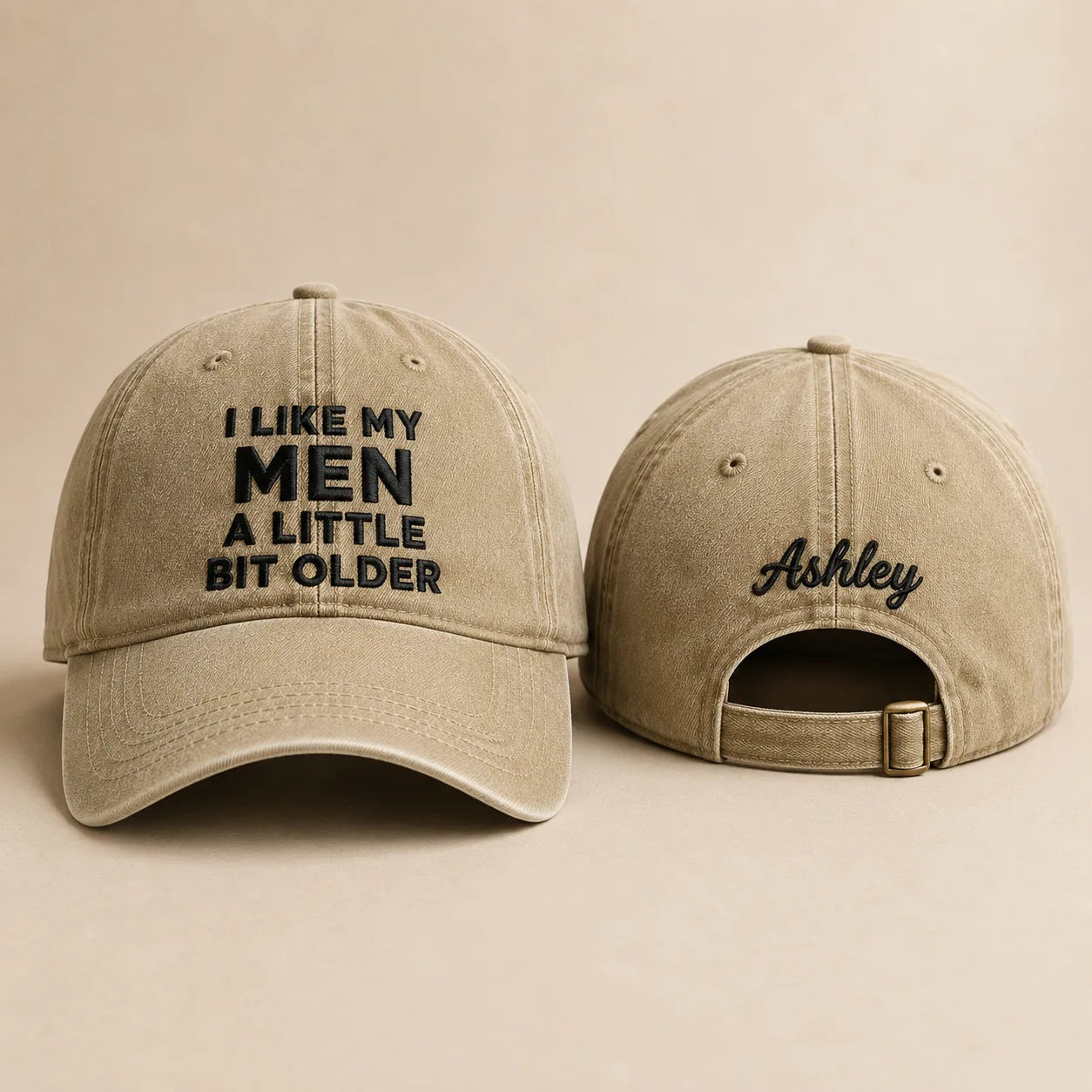 I Like My Men A Little Bit Older Washed Cap - Washed Cap - alternate angle