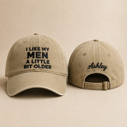 I Like My Men A Little Bit Older Washed Cap - Washed Cap - alternate angle