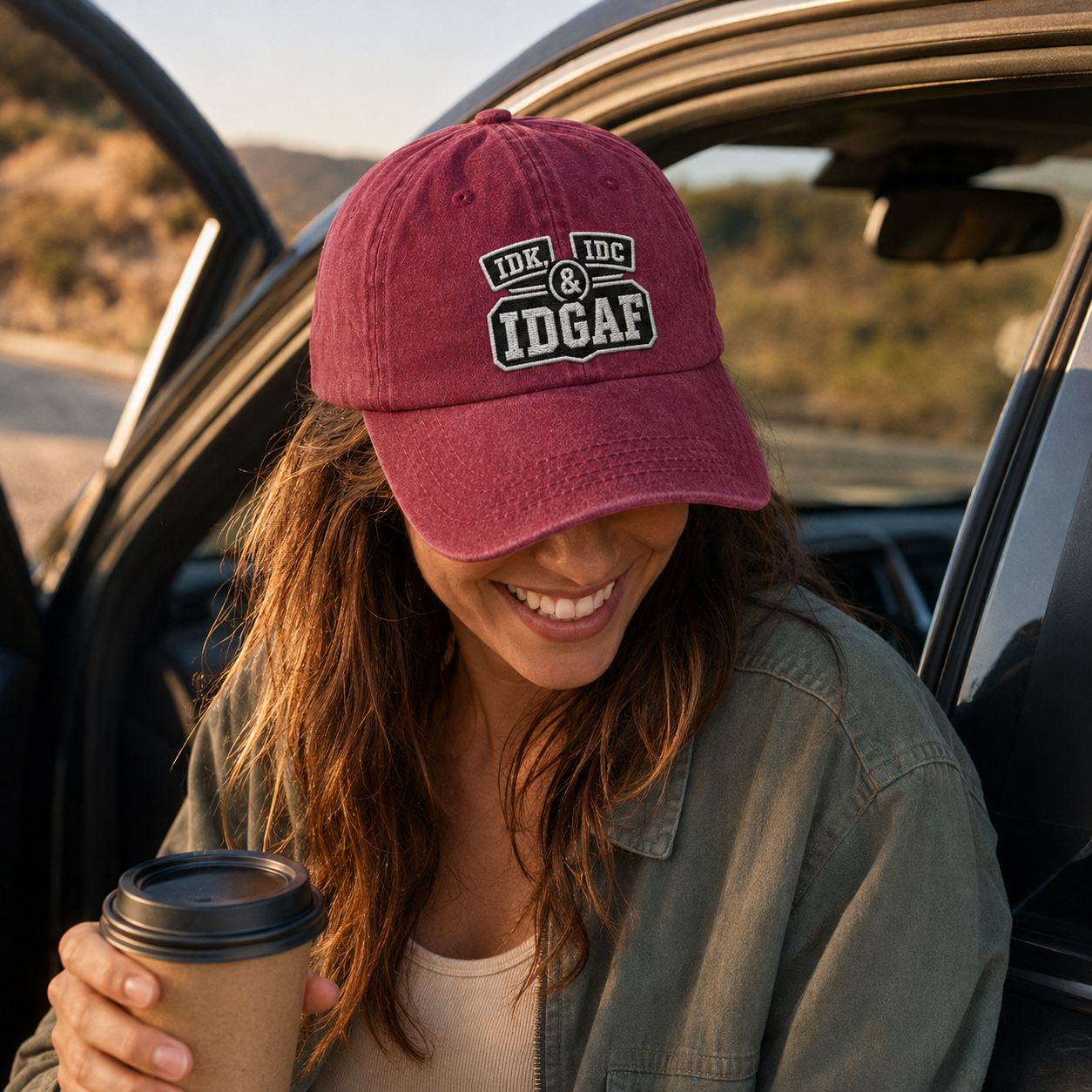 Idk Idc Idgaf Washed Cap - Washed Cap - detail