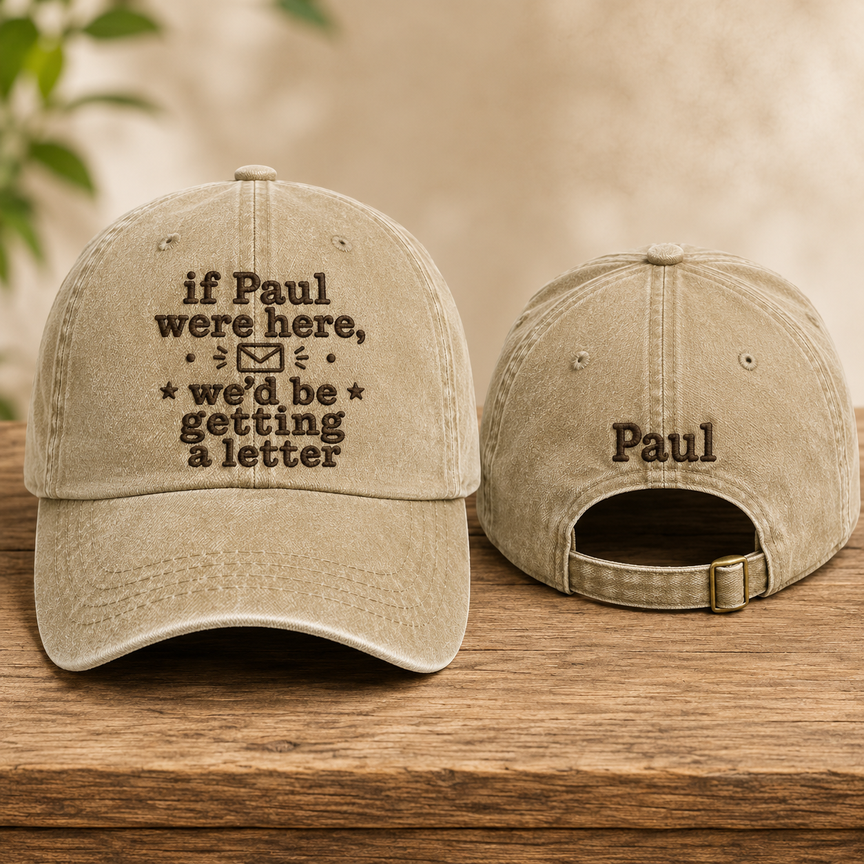 If Paul Were Here Embroidered Washed Cap - Washed Cap - front view