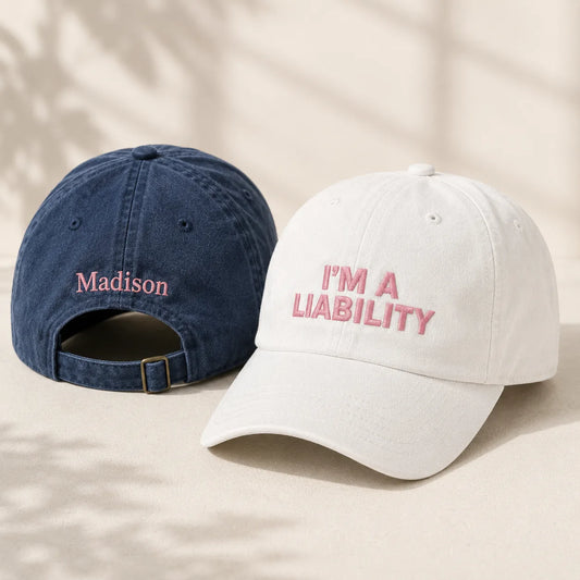 I'm A Liability Washed Cap - Washed Cap - front view