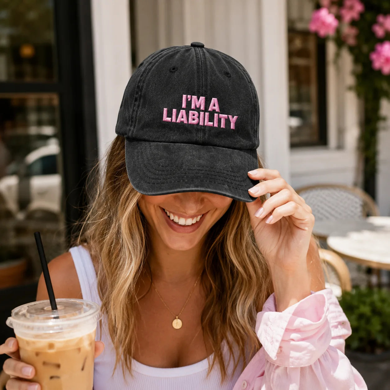 I'm A Liability Washed Cap - Washed Cap - side view