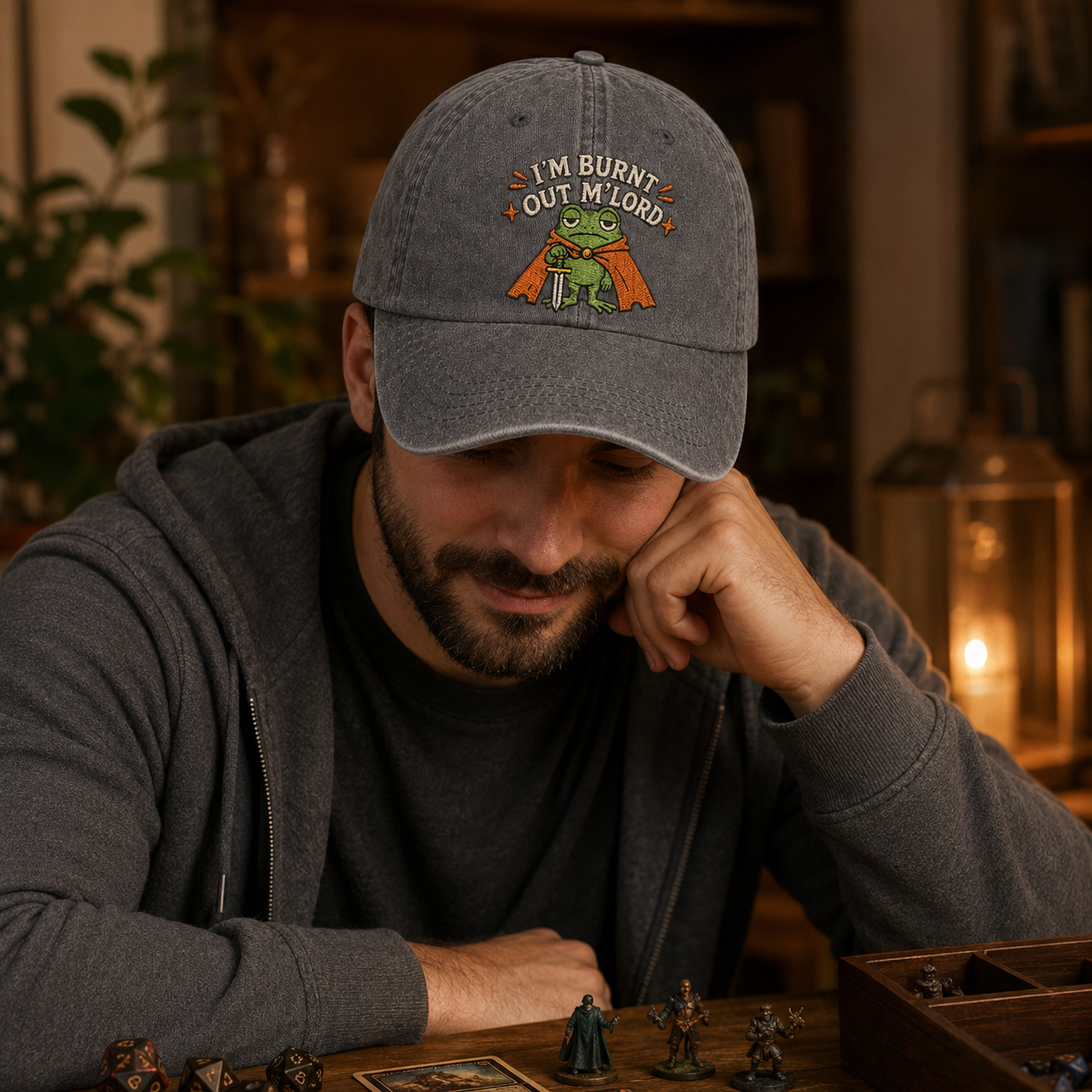 I'm Burnt Out M'Lord Embroidered Washed Cap - Washed Cap - alternate angle