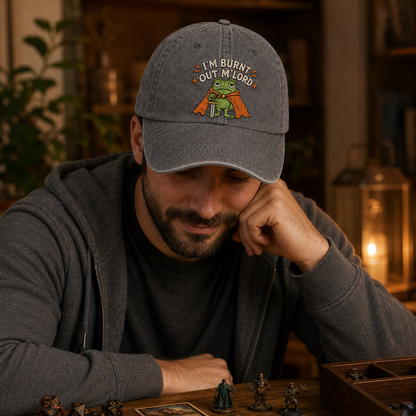 I'm Burnt Out M'Lord Embroidered Washed Cap - Washed Cap - alternate angle