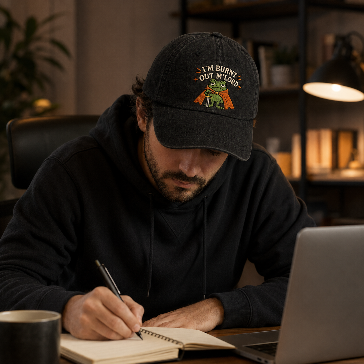 I'm Burnt Out M'Lord Embroidered Washed Cap - Washed Cap - side view