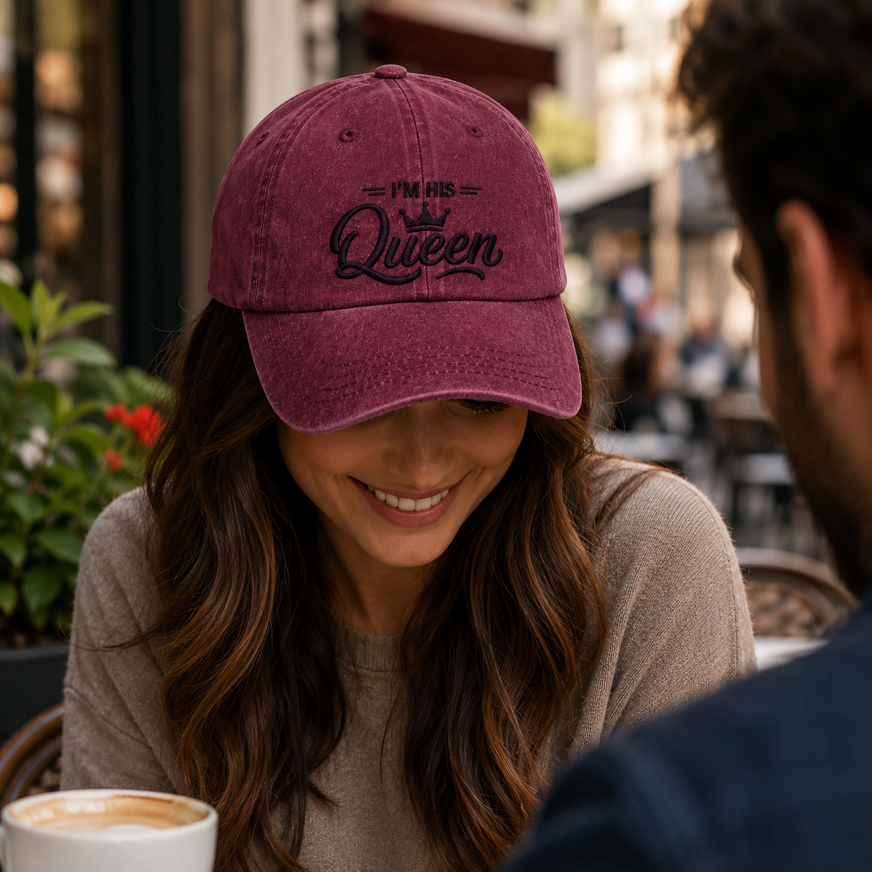 I'm His Queen Embroidered Washed Cap - Washed Cap - lifestyle