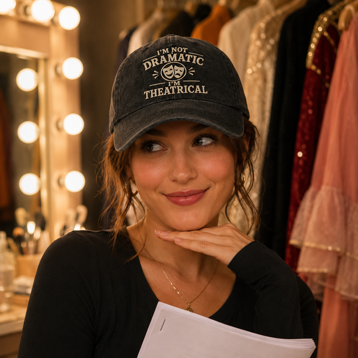 I'm Not Dramatic I'm Theatrical Washed Cap - Washed Cap - side view