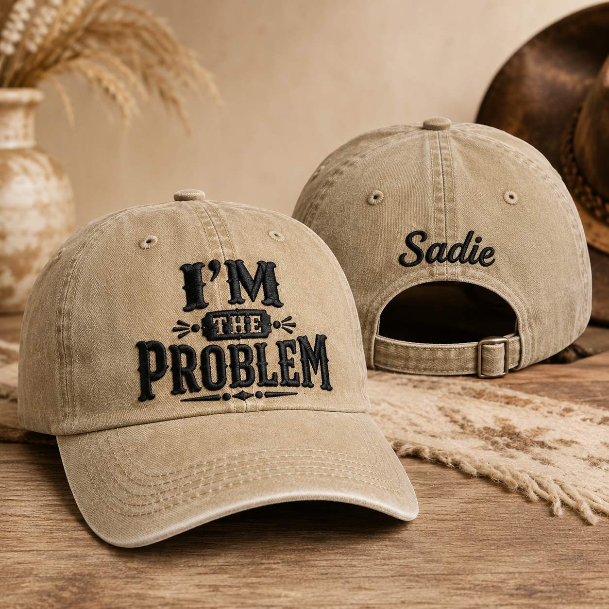 I'm the Problem Washed Cap - Washed Cap - front view