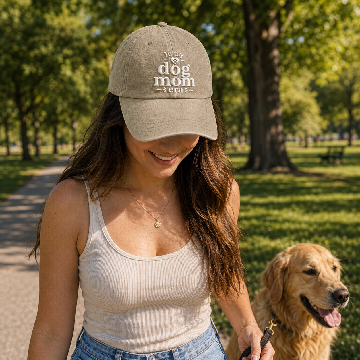 In My Dog Mom Era Washed Cap - Washed Cap - side view