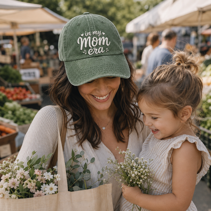 In My Mom Era Embroidered Washed Cap - Washed Cap - alternate angle