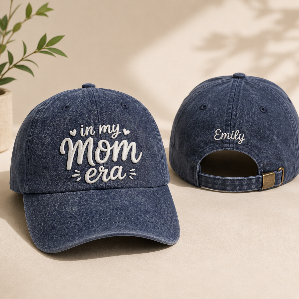 In My Mom Era Embroidered Washed Cap - Washed Cap - front view