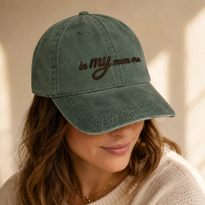 In My Mom Era Washed Cap - washed cap - close up
