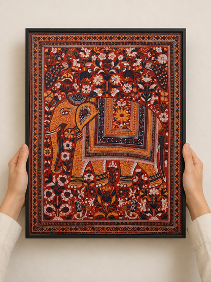 Indian Elephant Art Print - Wall Art Decor - detail view - Indian elephant art print, Asian elephant wall art