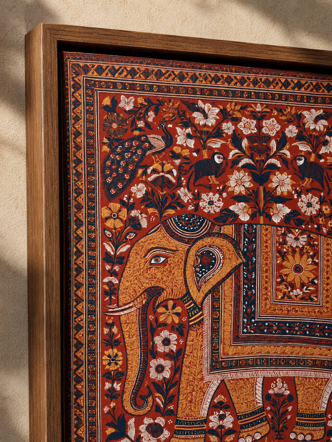 Indian Elephant Art Print - Wall Art Decor - lifestyle shot - Indian elephant art print, Asian elephant wall art