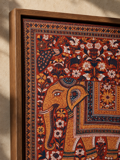 Indian Elephant Art Print - Wall Art Decor - lifestyle shot - Indian elephant art print, Asian elephant wall art