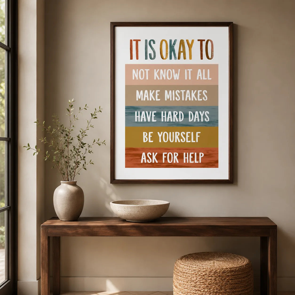 It Is Okay Self Acceptance Wall Art Decor - Wall Art Decor - alternate angle