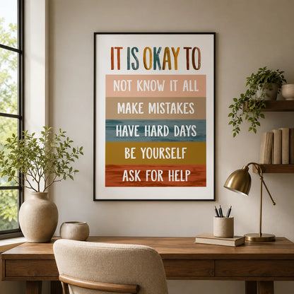 It Is Okay Self Acceptance Wall Art Decor - Wall Art Decor - detail