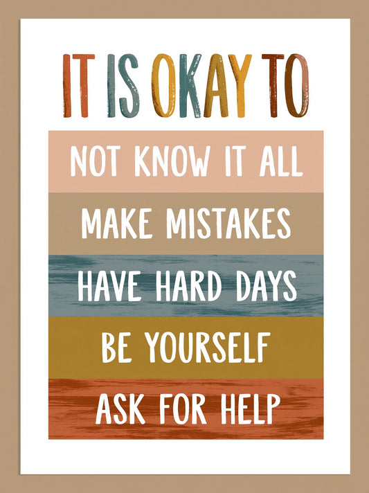 It Is Okay Self Acceptance Wall Art Decor - Wall Art Decor - front view