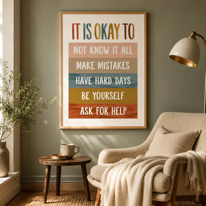 It Is Okay Self Acceptance Wall Art Decor - Wall Art Decor - in use