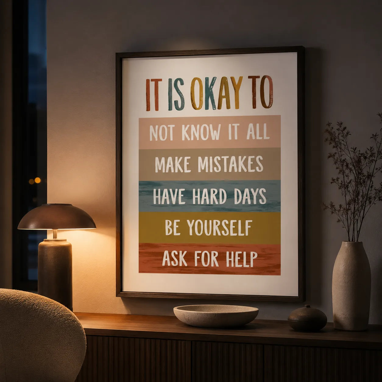 It Is Okay Self Acceptance Wall Art Decor - Wall Art Decor - lifestyle