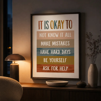 It Is Okay Self Acceptance Wall Art Decor - Wall Art Decor - lifestyle