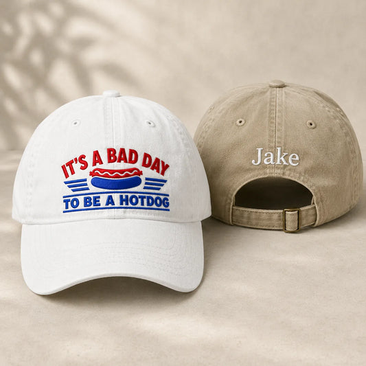 It's a Bad Day to be a Hotdog Washed Cap - Washed Cap - front view