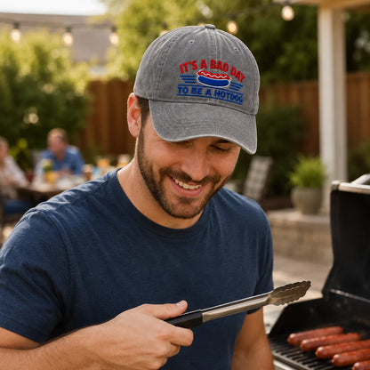 It's a Bad Day to be a Hotdog Washed Cap - Washed Cap - side view
