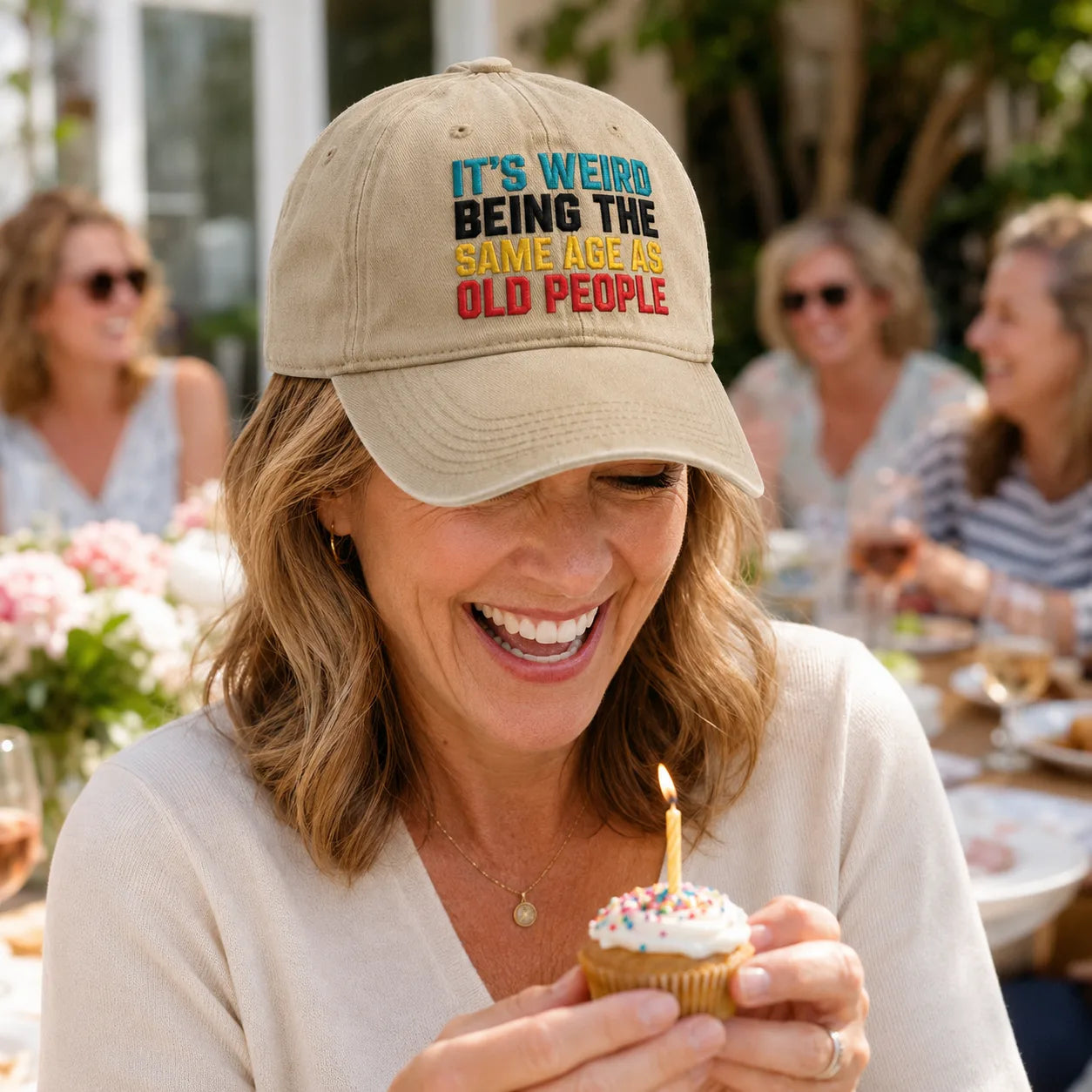 It's Weird Being the Same Age as Old People Washed Cap - Washed Cap - side view